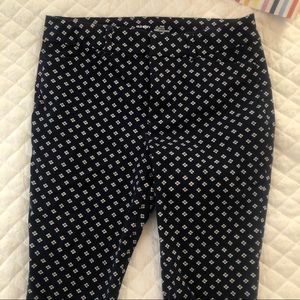 Navy White Printed High Rise Pixie Pants